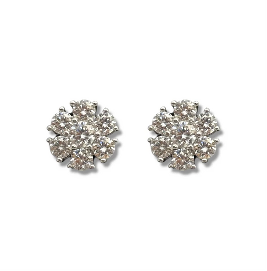 Moissanite Flower Earrings