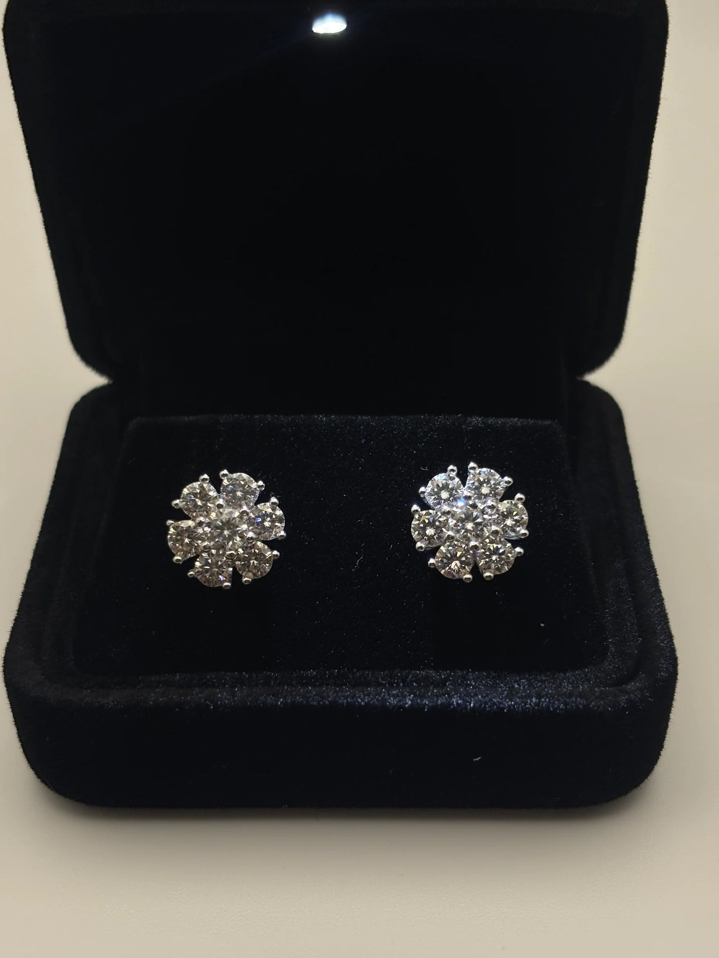 Moissanite Flower Earrings